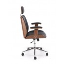 Кресло компьютерное HALMAR TIMBER черный/орех